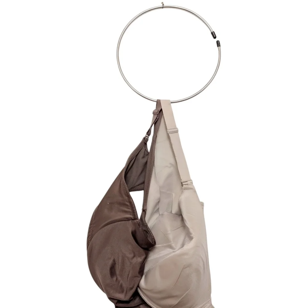 CONTAINER STORE Belt Holder Hoop Scarf Tie Silver Closet Organizer